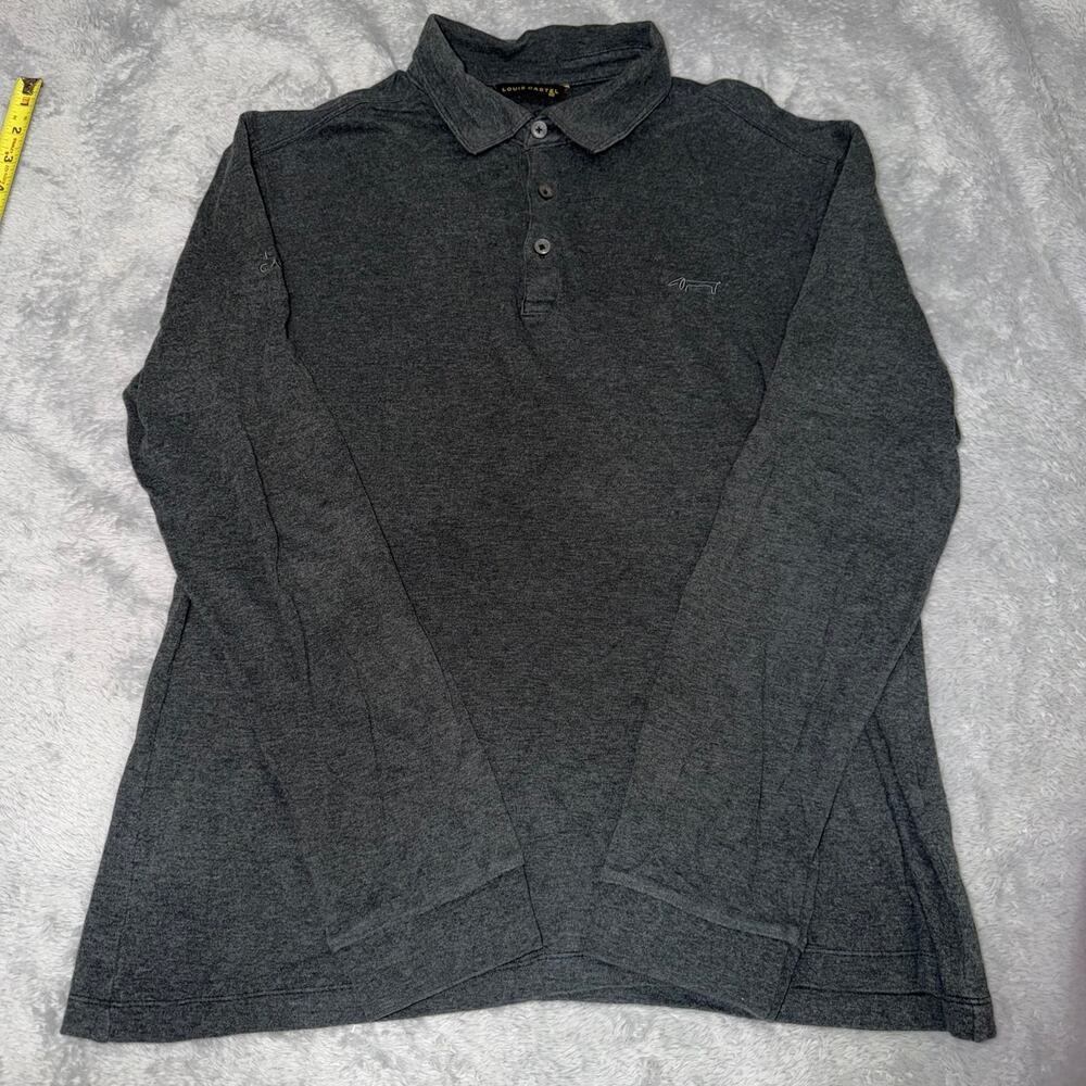 Louis Castel Long Sleeve Polo Charcoal Gray Men's Size 100 (M)